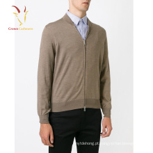 Design simples lã pura malha cardigan homens